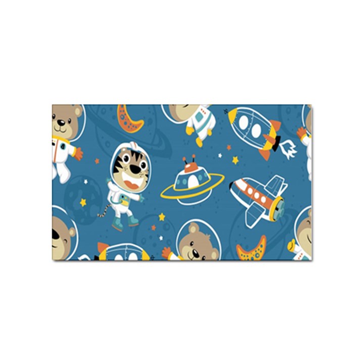 Seamless-pattern-funny-astronaut-outer-space-transportation Sticker (Rectangular)