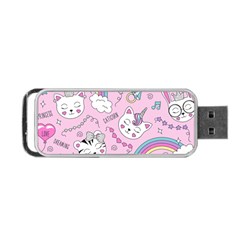 Beautiful-cute-animals-pattern-pink Portable Usb Flash (two Sides) by Simbadda