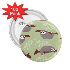 Sloths-pattern-design 2 25  Buttons (100 Pack)  by Simbadda