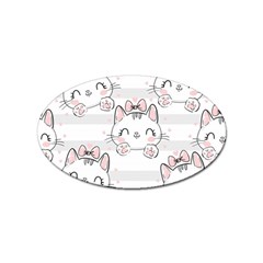 Cat-with-bow-pattern Sticker Oval (100 Pack) by Simbadda