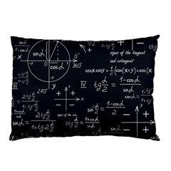 Mathematical-seamless-pattern-with-geometric-shapes-formulas Pillow Case by Simbadda