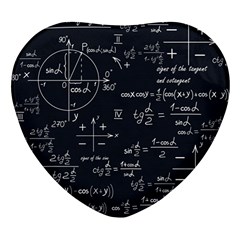 Mathematical-seamless-pattern-with-geometric-shapes-formulas Heart Glass Fridge Magnet (4 Pack) by Simbadda