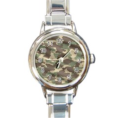 Camouflage Design Round Italian Charm Watch by Excel