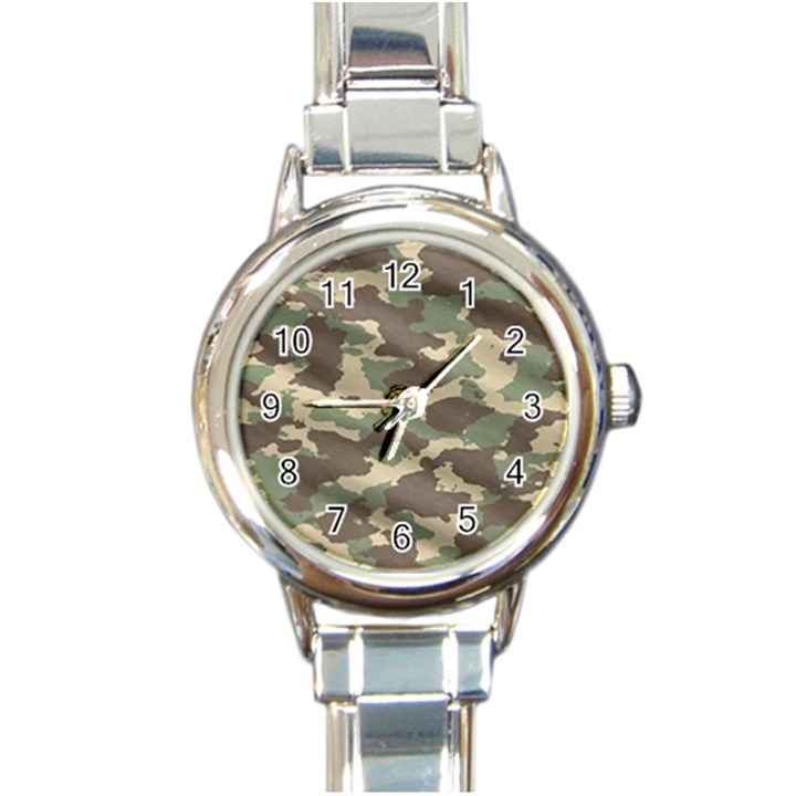 Camouflage Design Round Italian Charm Watch