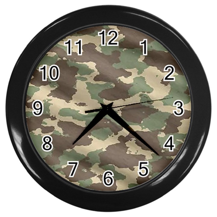 Camouflage Design Wall Clock (Black)