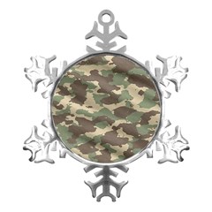 Camouflage Design Metal Small Snowflake Ornament by Excel