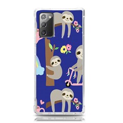 Hand-drawn-cute-sloth-pattern-background Samsung Galaxy Note 20 Tpu Uv Case by Simbadda