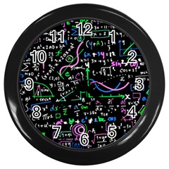 Math-linear-mathematics-education-circle-background Wall Clock (black) by Simbadda