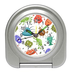 Dangerous-streptococcus-lactobacillus-staphylococcus-others-microbes-cartoon-style-vector-seamless-p Travel Alarm Clock by Simbadda