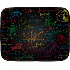 Mathematical-colorful-formulas-drawn-by-hand-black-chalkboard Two Sides Fleece Blanket (mini) by Simbadda