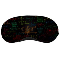 Mathematical-colorful-formulas-drawn-by-hand-black-chalkboard Sleep Mask by Simbadda