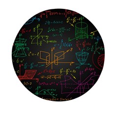 Mathematical-colorful-formulas-drawn-by-hand-black-chalkboard Mini Round Pill Box by Simbadda