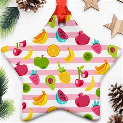 Tropical-fruits-berries-seamless-pattern Star Ornament (two Sides) by Simbadda