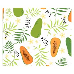 Seamless-tropical-pattern-with-papaya Premium Plush Fleece Blanket (small) by Simbadda