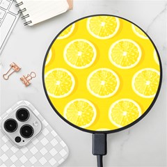 Lemon-fruits-slice-seamless-pattern Wireless Fast Charger(black) by Simbadda