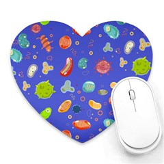 Virus-seamless-pattern Heart Mousepad by Simbadda