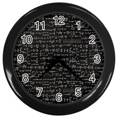 Math-equations-formulas-pattern Wall Clock (black) by Simbadda