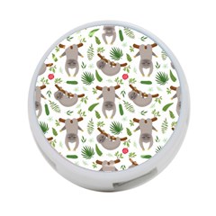 Seamless-pattern-with-cute-sloths 4-port Usb Hub (two Sides) by Simbadda