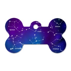 Realistic-night-sky-poster-with-constellations Dog Tag Bone (one Side) by Simbadda