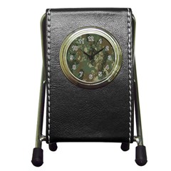 Camouflage-splatters-background Pen Holder Desk Clock by Simbadda