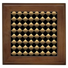 Golden-chess-board-background Framed Tile by Simbadda