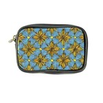 Gold abstract flowers pattern at blue background Coin Purse Front