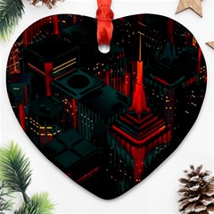 A Dark City Vector Heart Ornament (two Sides) by Proyonanggan