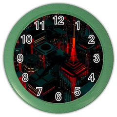 A Dark City Vector Color Wall Clock by Proyonanggan