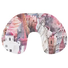 Vintage Landmarks Travel Travel Neck Pillow by Proyonanggan