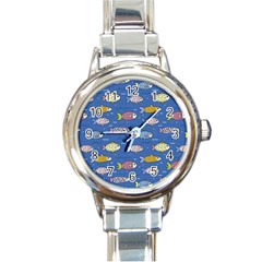 Sea Fish Blue Submarine Animal Round Italian Charm Watch by Proyonanggan