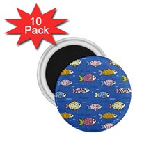 Sea Fish Blue Submarine Animal 1 75  Magnets (10 Pack)  by Proyonanggan