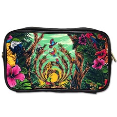 Monkey Tiger Bird Parrot Forest Jungle Style Toiletries Bag (two Sides) by Grandong