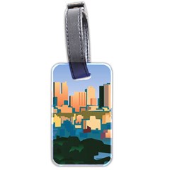 City Buildings Urban Dawn Luggage Tag (two Sides) by Bangk1t