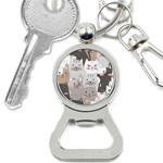 Cute Cats Seamless Pattern Bottle Opener Key Chain Front