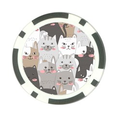 Cute Cats Seamless Pattern Poker Chip Card Guard (10 Pack) by Bangk1t