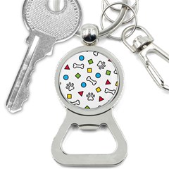 Dog Paw Seamless Pattern Footprint Bone Bottle Opener Key Chain by Bangk1t