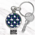 Swan Pattern Elegant Design Nail Clippers Key Chain Front