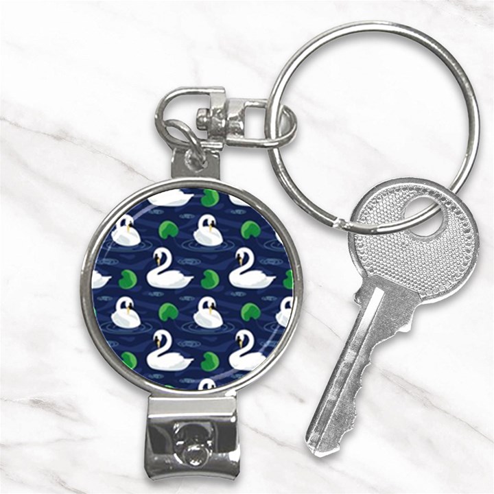 Swan Pattern Elegant Design Nail Clippers Key Chain