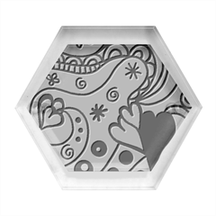 Seamless Doodle Hexagon Wood Jewelry Box by Bangk1t