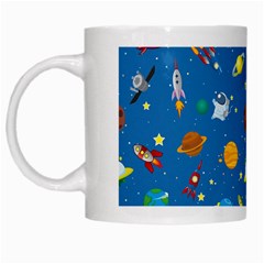 Space Rocket Solar System Pattern White Mug by Bangk1t