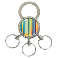 Colorful Rainbow Striped Pattern Stripes Background 3-ring Key Chain by Bangk1t