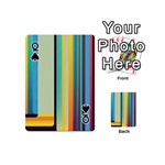 Colorful Rainbow Striped Pattern Stripes Background Playing Cards 54 Designs (Mini) Front - SpadeQ