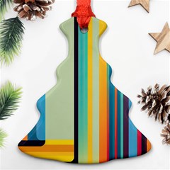 Colorful Rainbow Striped Pattern Stripes Background Ornament (christmas Tree)  by Bangk1t