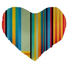 Colorful Rainbow Striped Pattern Stripes Background Large 19  Premium Flano Heart Shape Cushions by Bangk1t