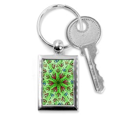 Flower Mandala Art Drawing Spring Background Key Chain (rectangle) by Bangk1t