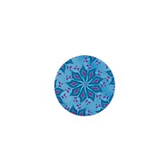 Flower Template Mandala Nature Blue Sketch Drawing 1  Mini Magnets by Bangk1t