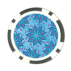 Flower Template Mandala Nature Blue Sketch Drawing Poker Chip Card Guard (10 Pack) by Bangk1t