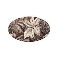 Plant Leaves Pattern Sticker (oval) by Amaryn4rt