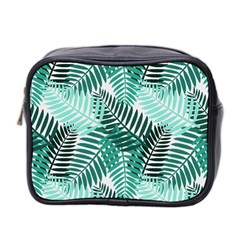 Background Pattern Texture Leaves Design Wallpaper Mini Toiletries Bag (two Sides) by pakminggu