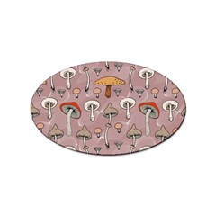 Mushrooms Autumn Fall Pattern Seamless Decorative Sticker Oval (100 Pack) by pakminggu